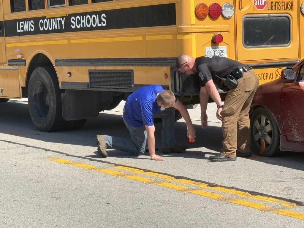 Four hurt in crash involving school bus | Lewis County Herald